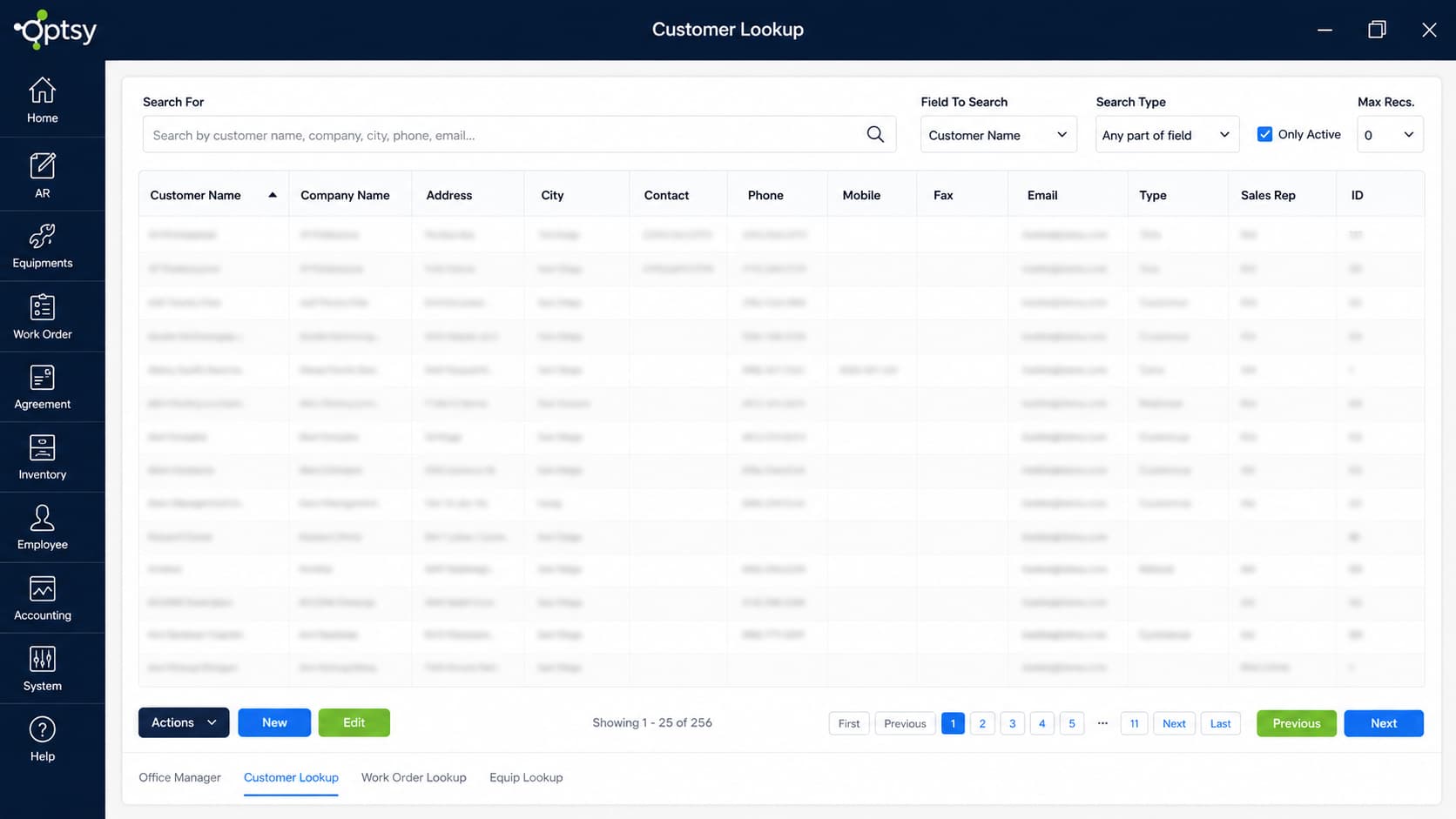 CRM Optsy software